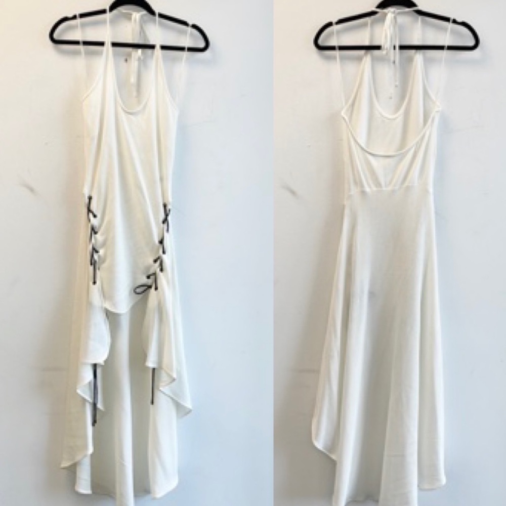 Jonathan Simkhai off white halter cover up dress